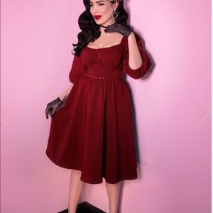 Micheline pit Red vacation dress (pin up style)